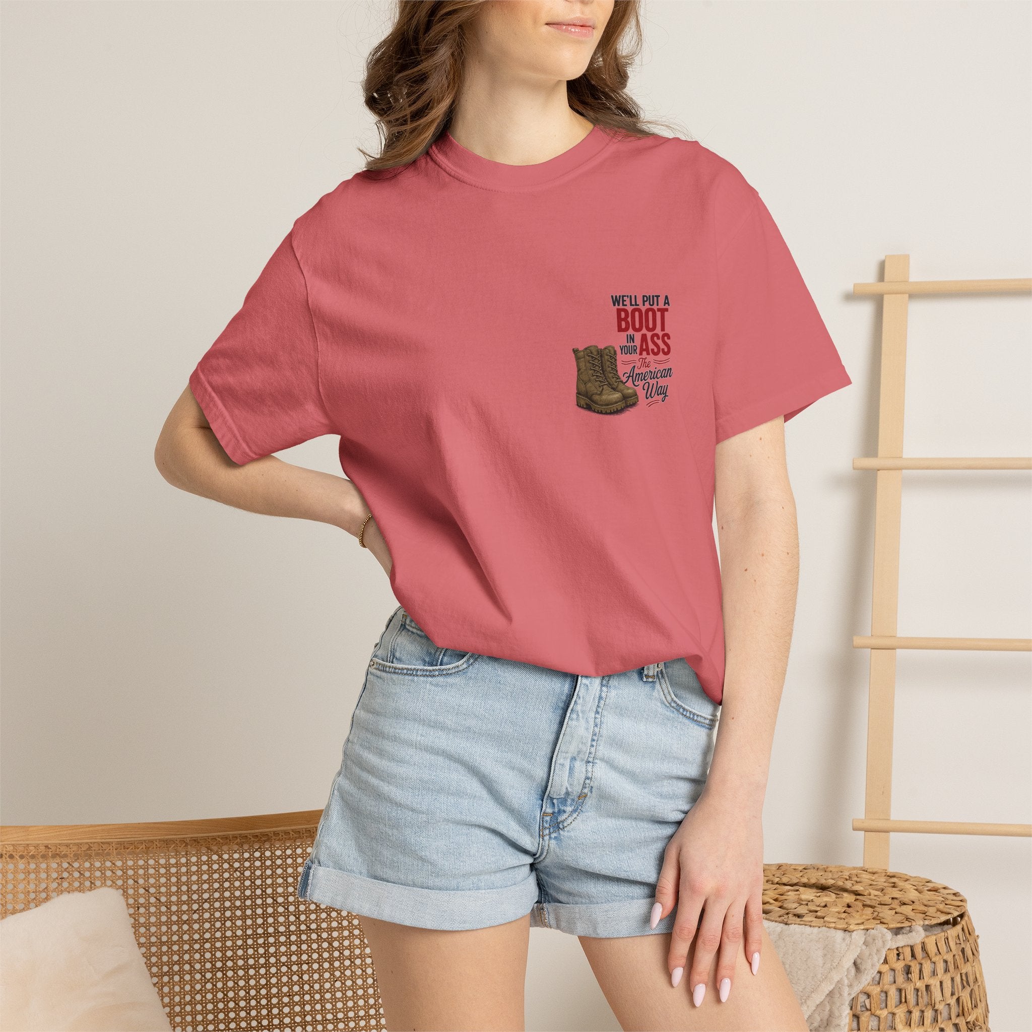 4th of July T-Shirt — 'We'll Put a Boot in Your Ass' Patriotic Military Tee