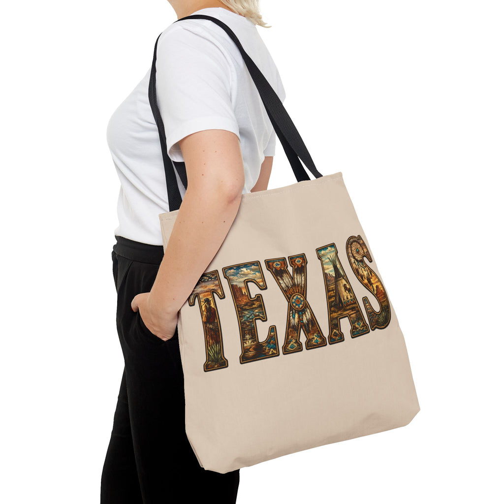 Texas vintage desert letters Tote Bag | western southwestern typography