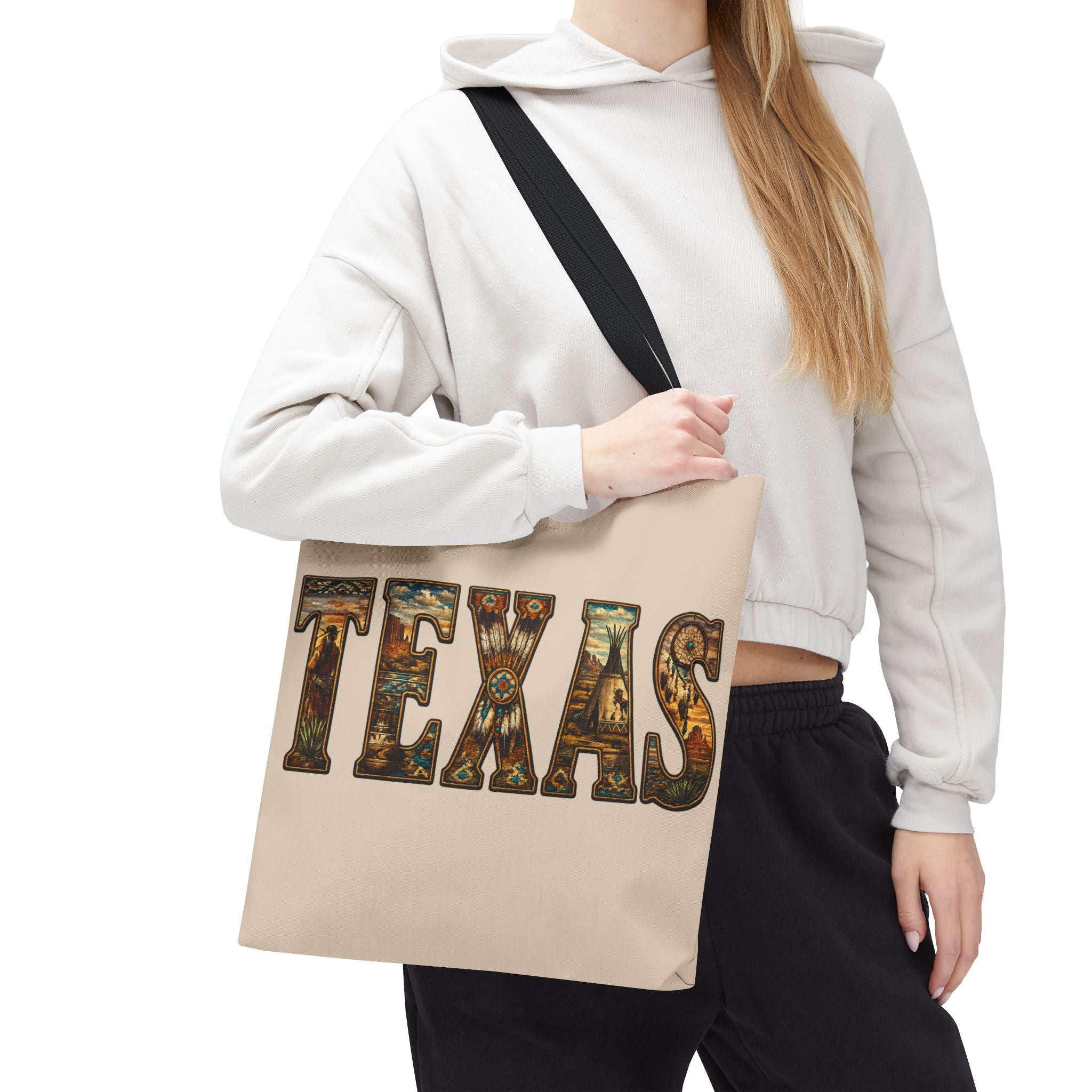 Texas vintage desert letters Tote Bag | western southwestern typography