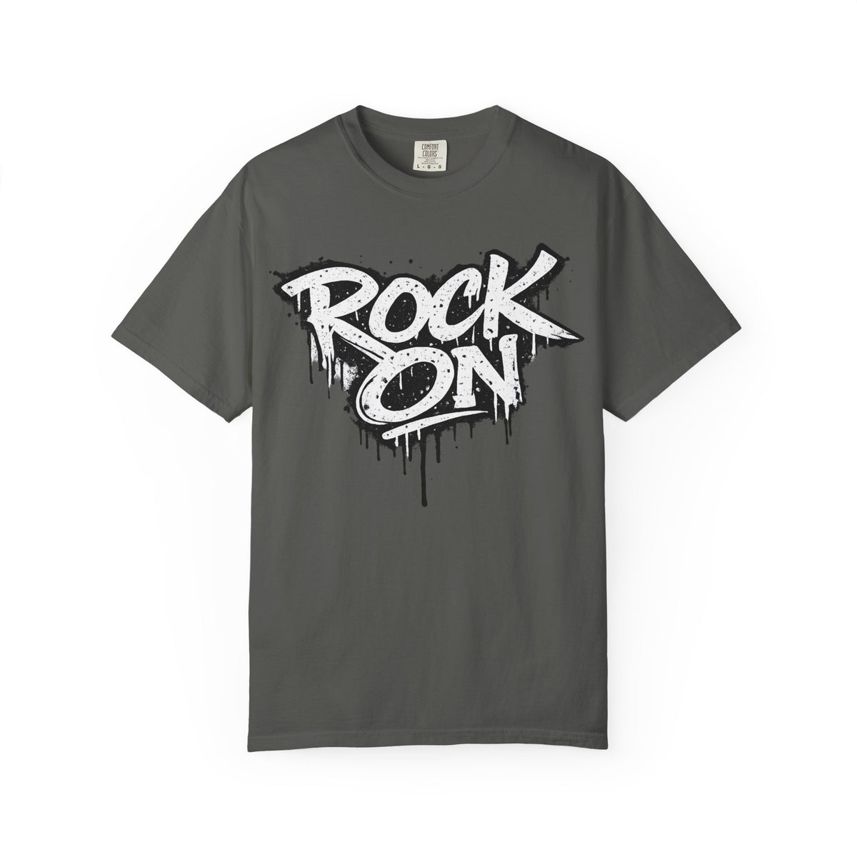 Grunge Smiley DJ Peace Sign T-shirt | Rock On Front