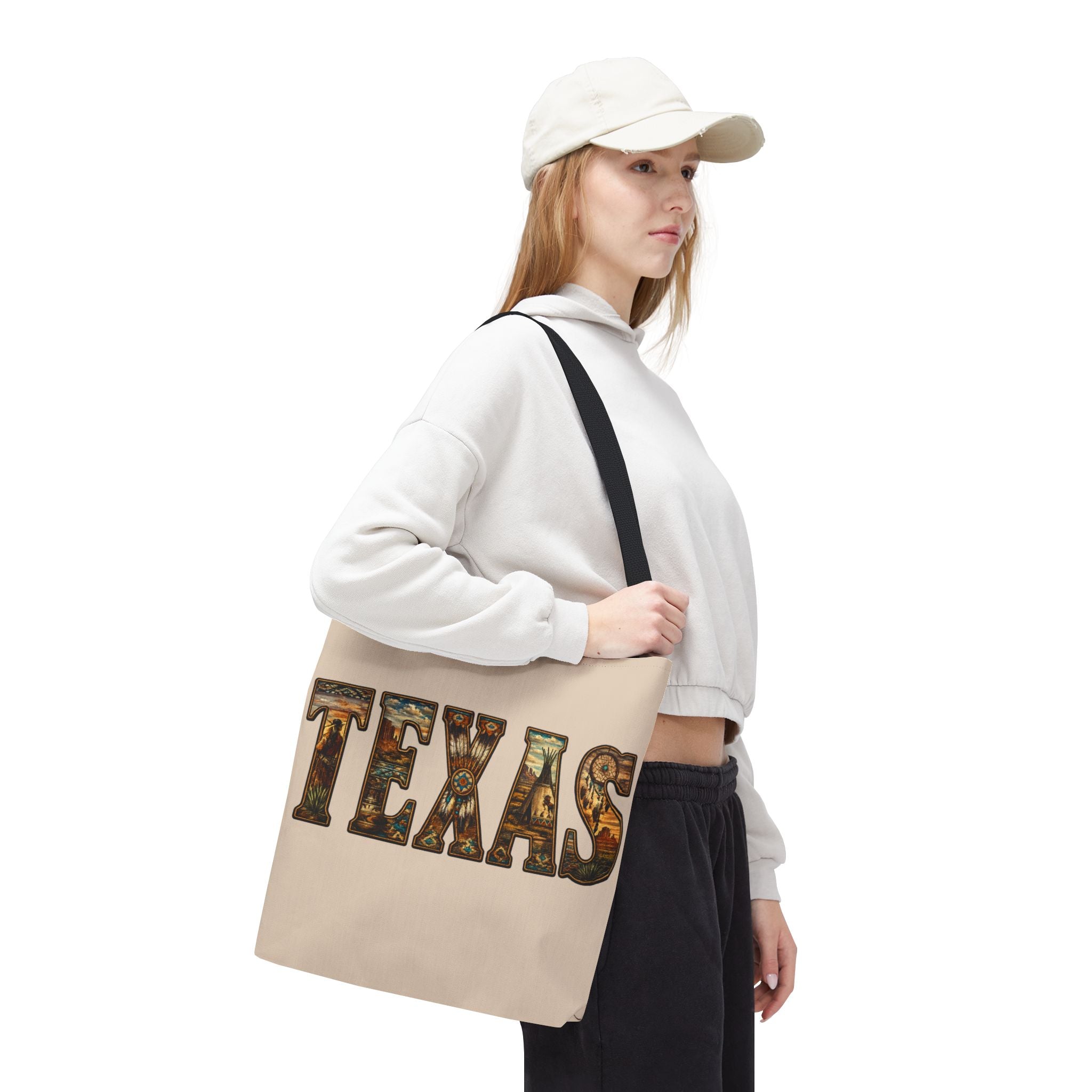 Texas vintage desert letters Tote Bag | western southwestern typography