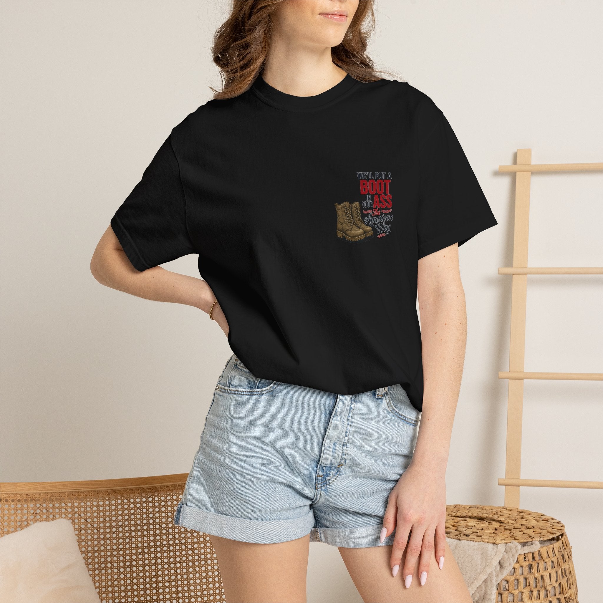 4th of July T-Shirt — 'We'll Put a Boot in Your Ass' Patriotic Military Tee