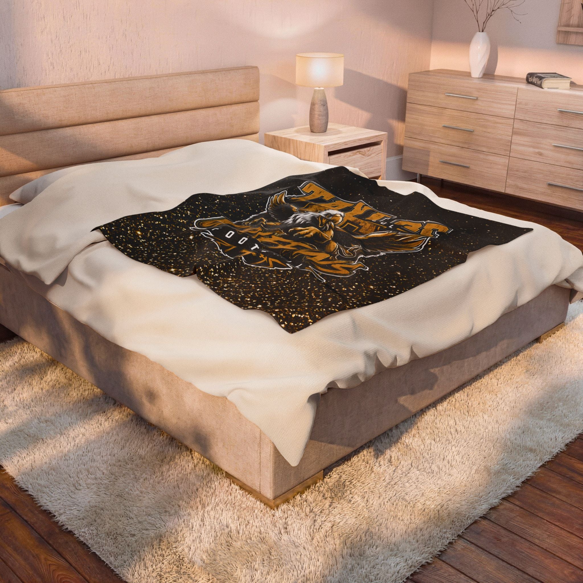 Taylor High School Griffins Football Velveteen Plush Blanket — Team Spirit Throw