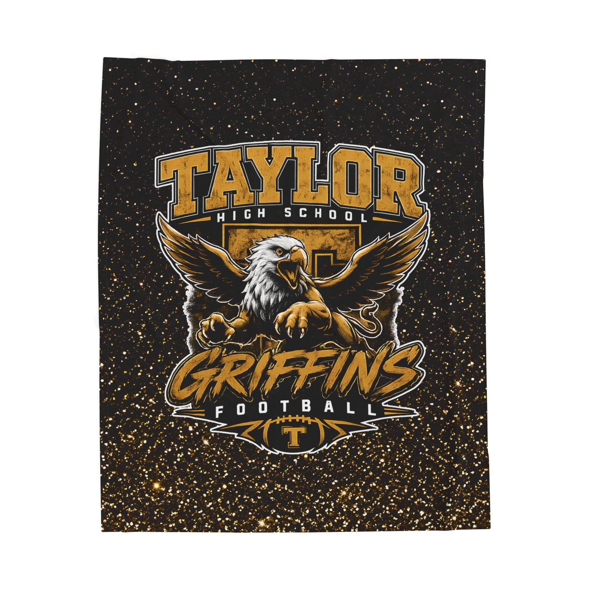 Taylor High School Griffins Football Velveteen Plush Blanket — Team Spirit Throw