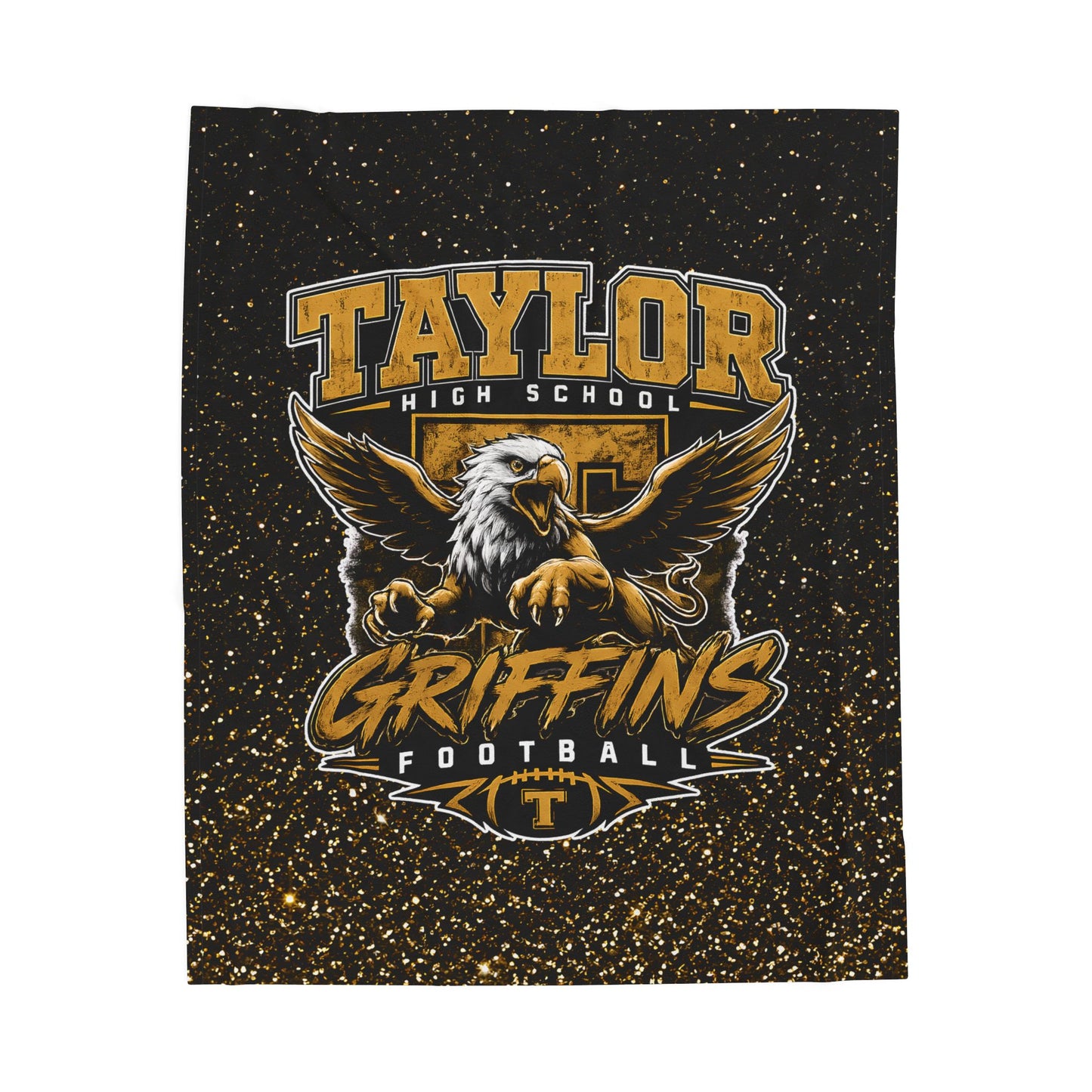 Taylor High School Griffins Football Velveteen Plush Blanket — Team Spirit Throw