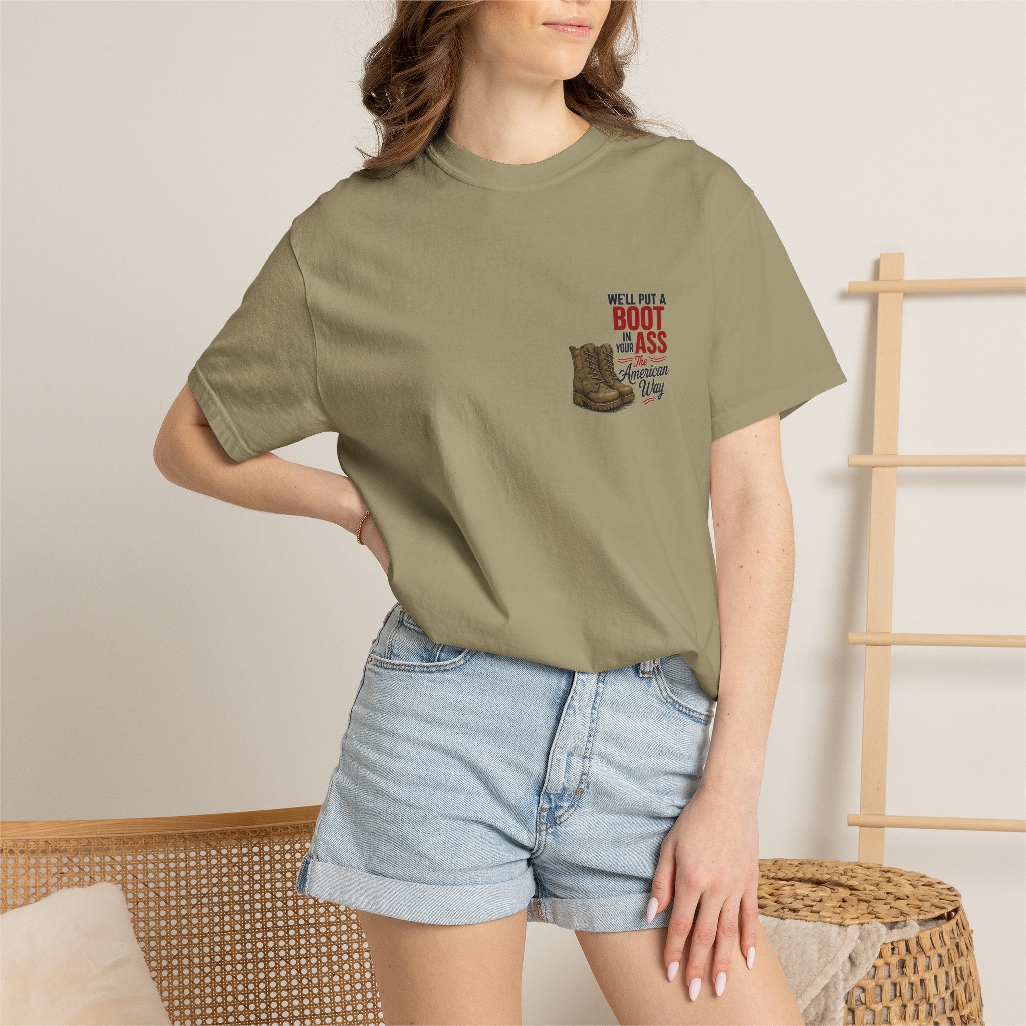 4th of July T-Shirt — 'We'll Put a Boot in Your Ass' Patriotic Military Tee