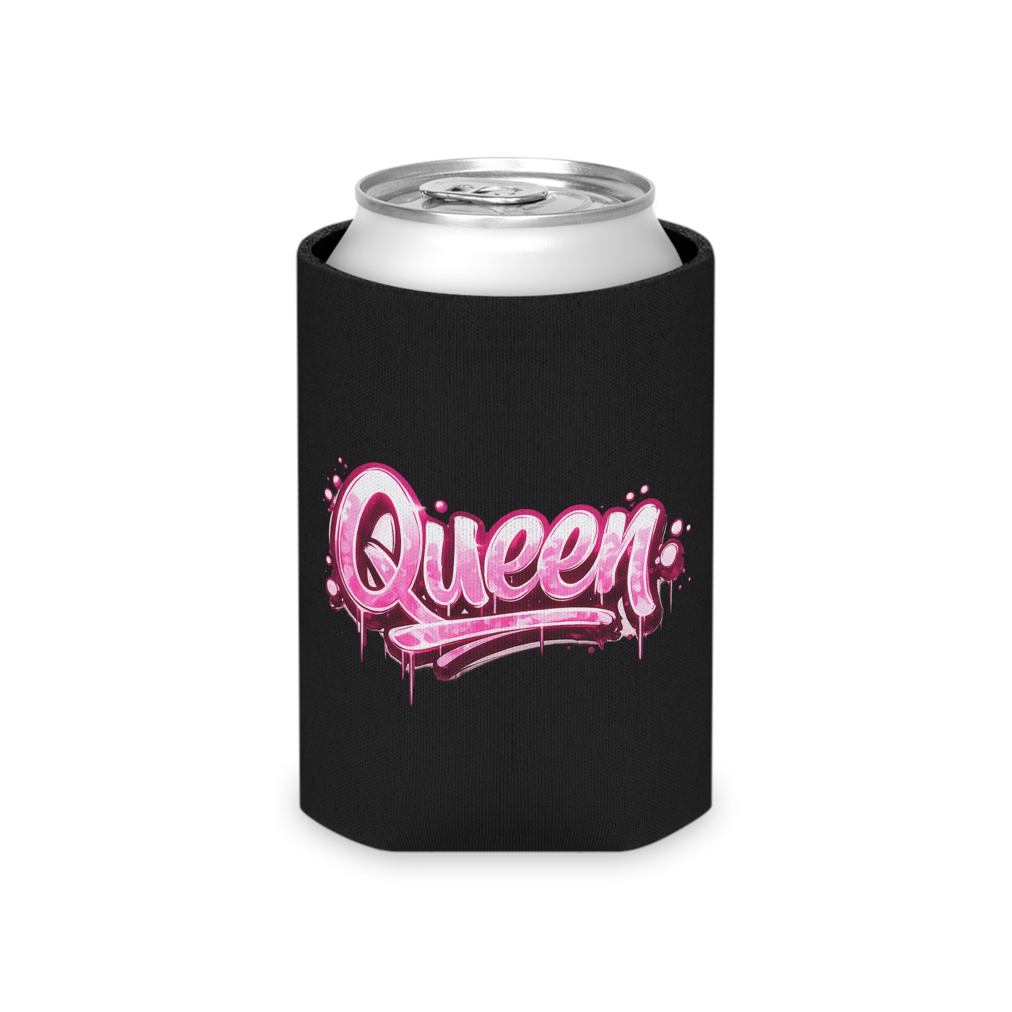 Pink Graffiti "Queen" Can Cooler | Skull Crown Can Cooler