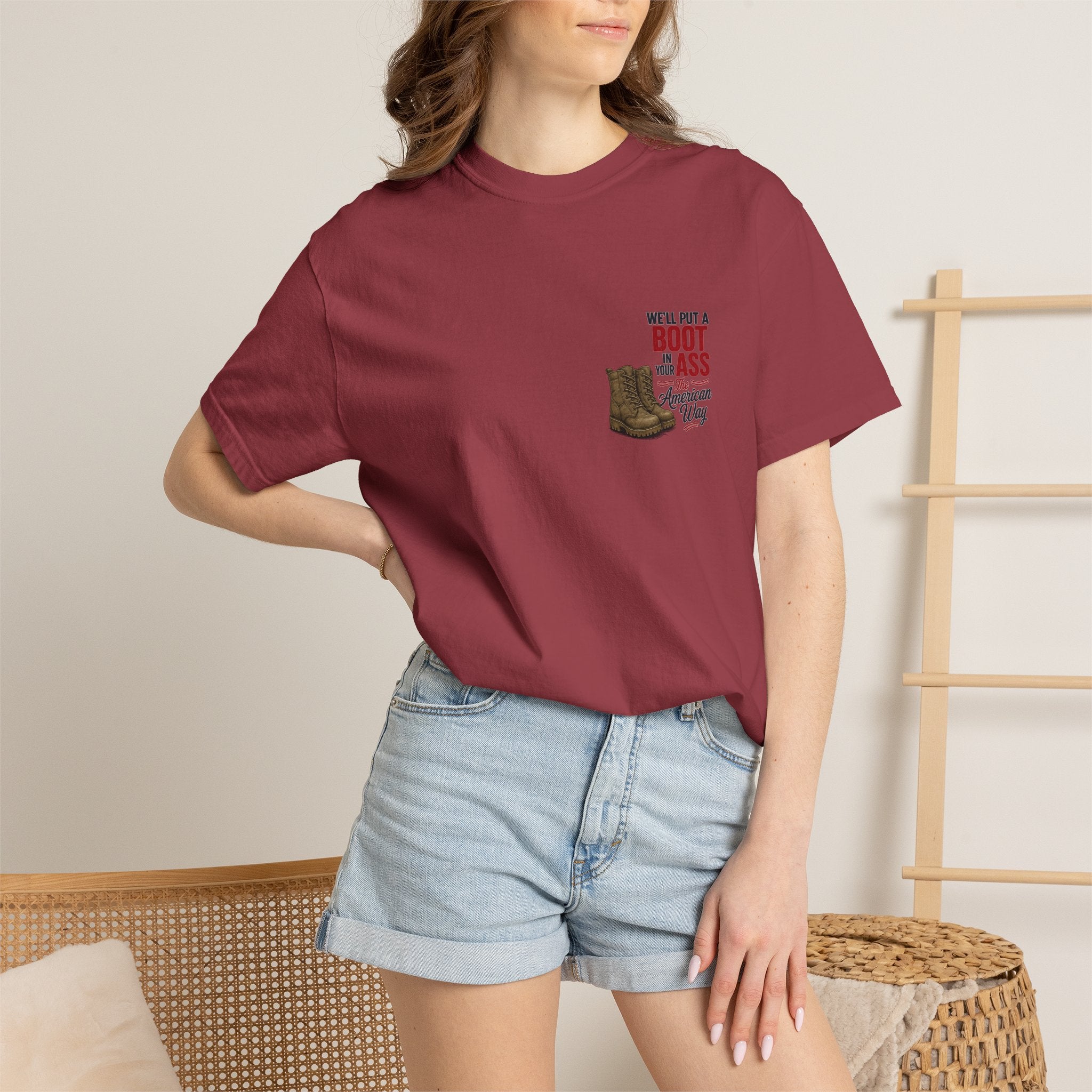 4th of July T-Shirt — 'We'll Put a Boot in Your Ass' Patriotic Military Tee