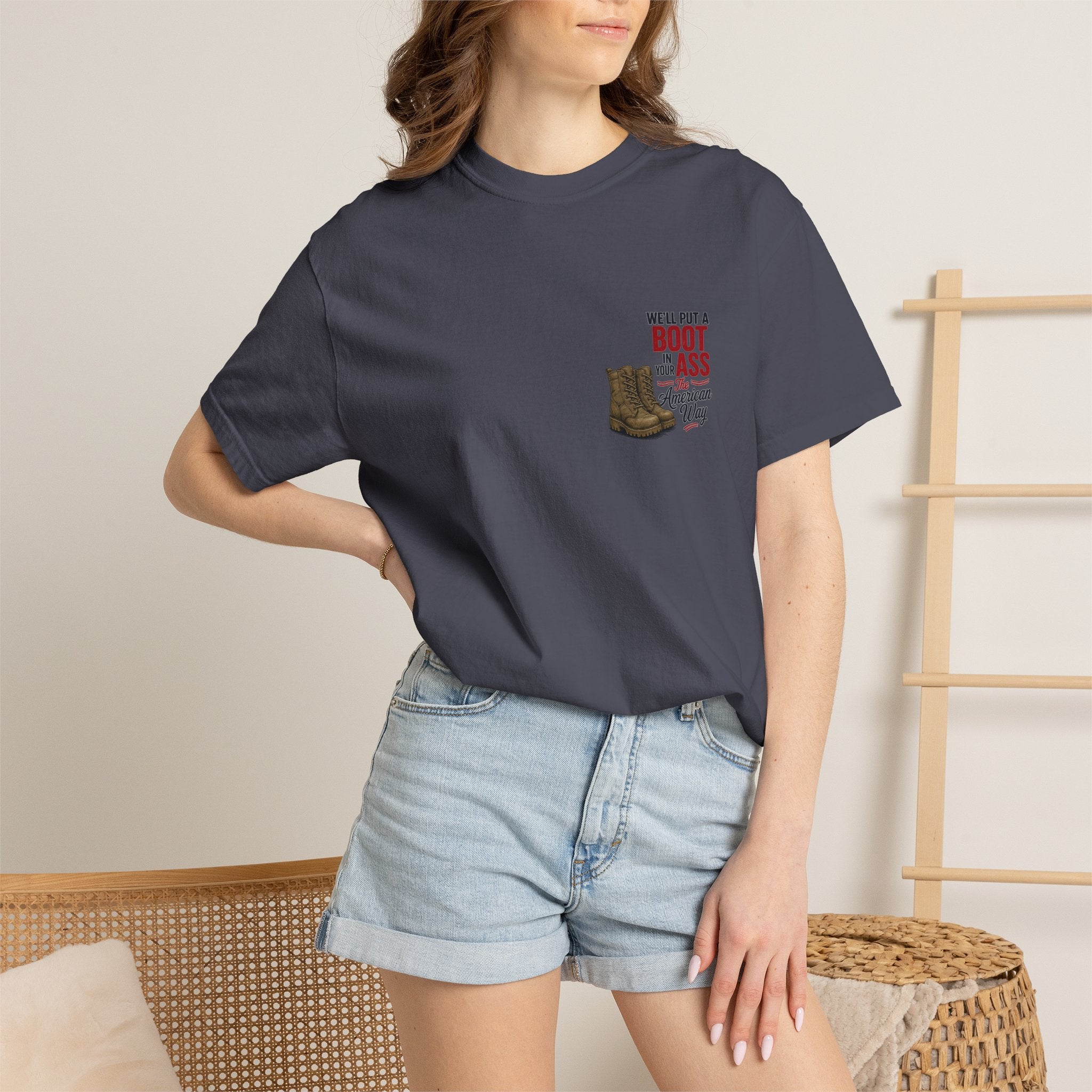 4th of July T-Shirt — 'We'll Put a Boot in Your Ass' Patriotic Military Tee